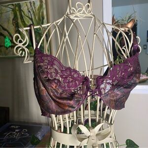 VNTG Elegant Purple Lace Bra 36B